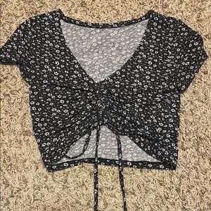 Floral Black and White Women's Top